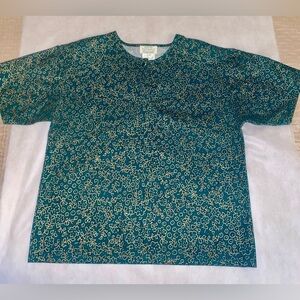 Green and Gold Patterned Shirt size L. Vintage
